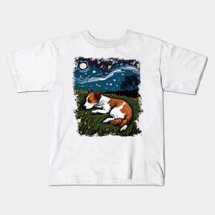 The Starry Night Dog - Vincent Van Gogh Kids T-Shirt